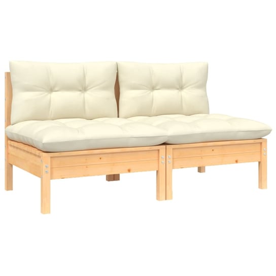 Sofa ogrodowa 2-osobowa, drewno sosnowe, kremowy, Zakito Europe