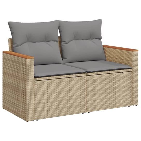 Sofa ogrodowa 2-osobowa rattan PE beżowa 124x62x69 Zakito Europe