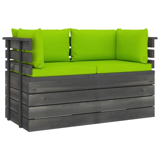 Sofa ogrodowa 2-osobowa z palet i poduszkami, drew Zakito Europe