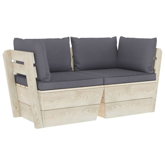 Sofa ogrodowa 2-osobowa z paletami, antracytowe po Inna marka