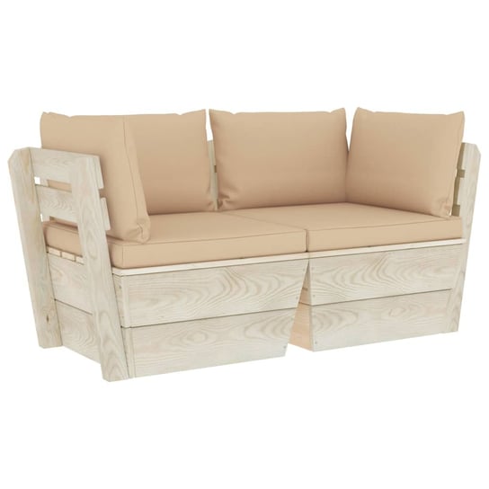 Sofa ogrodowa 2-osobowa z paletami, beżowe poduszk Inna marka