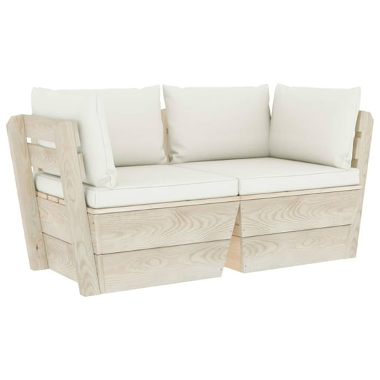 Sofa ogrodowa 2-osobowa z paletami, kremowe podusz Inna marka