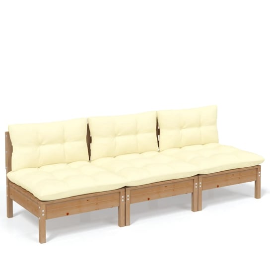 Sofa ogrodowa 3-osobowa miodowy brąz 63,5x63,5x62, Zakito Europe