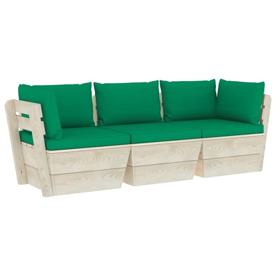 Sofa ogrodowa 3-osobowa z paletami i poduszkami (z Inna marka