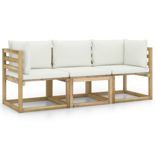 Sofa ogrodowa 3-osobowa z poduszkami - Drewno sosn Zakito Europe