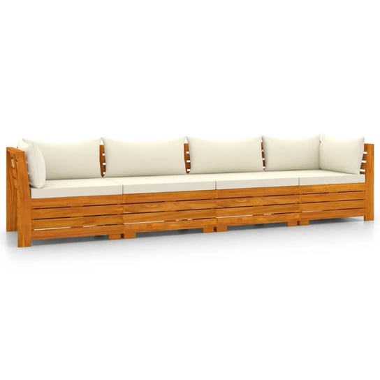 Sofa ogrodowa 4-osobowa, drewno akacjowe, kremowa Inna marka