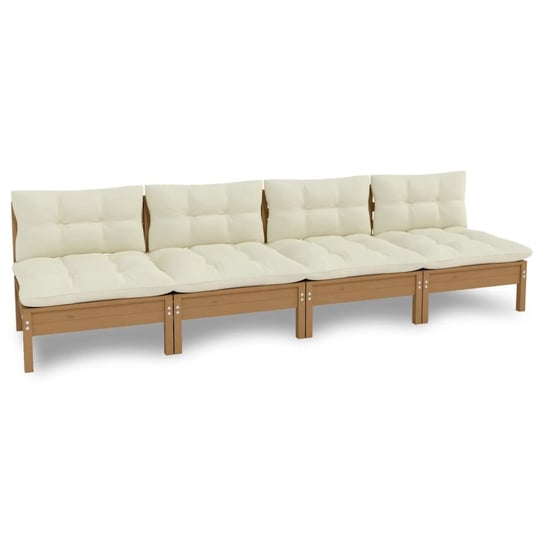 Sofa ogrodowa 4-osobowa miodowy brąz 63,5x63,5x62, Zakito Europe