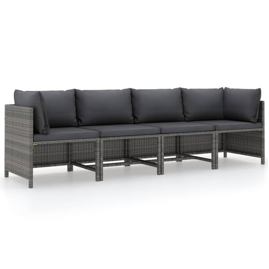 Sofa ogrodowa 4-osobowa PE szara 60x60x60cm + podu Zakito Europe