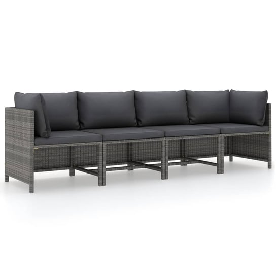 Sofa ogrodowa 4-osobowa, polirattan, szary, 60x60x Zakito