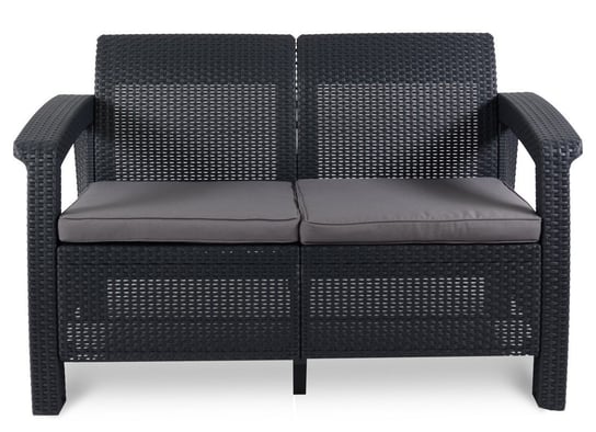 Sofa ogrodowa Corfu Love Seat, grafitowo-szara, 128x70x79 cm Curver