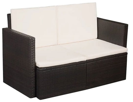 Sofa ogrodowa ELIOR Jules, ciemnobrązowo-kremowa, 74x118x65 cm Elior