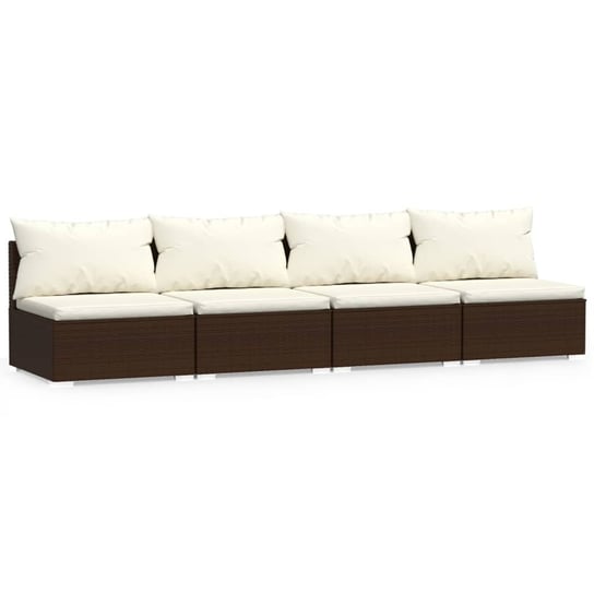 Sofa ogrodowa modułowa 4-osobowa brązowa 280x70x60 Zakito Europe