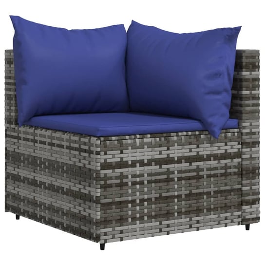 Sofa ogrodowa modułowa rattan PE, szary, 63x63x57, Inna marka