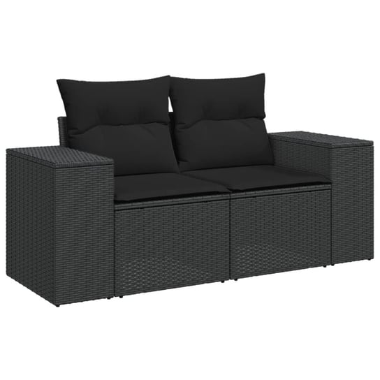 Sofa ogrodowa rattan PE 2-osobowa, czarna 186x62x6 Zakito Europe