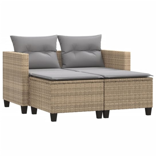 Sofa ogrodowa rattan PE beżowa 122x65x62 cm + 2 st Inna marka