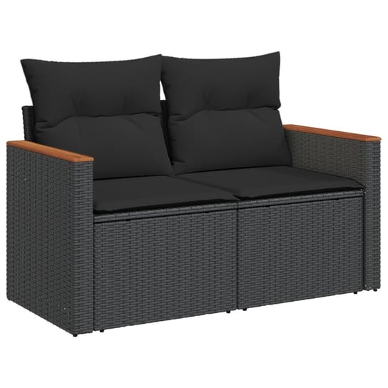 Sofa ogrodowa rattan PE czarna 2-osobowa 124x62x69 Inna marka