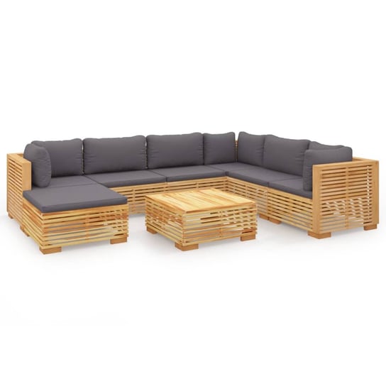Sofa ogrodowa tekowa 9-elementowa, ciemnoszary Zakito Europe