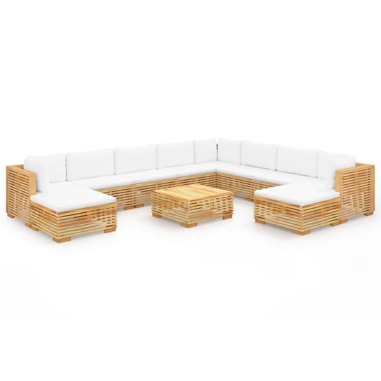 Sofa ogrodowa tekowa Komplet Meble - kremowy; 10 p Inna marka