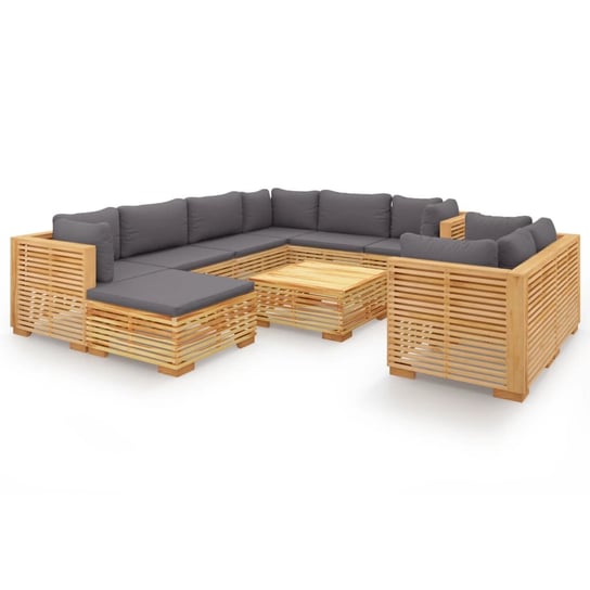 Sofa ogrodowa tekowa z poduszkami, ciemnoszary, 69 Zakito Europe