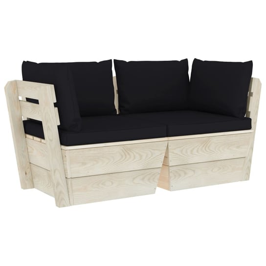 Sofa ogrodowa z palet 2-osobowa, czarna, 60x60x65 Zakito Europe