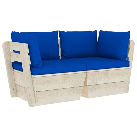 Sofa ogrodowa z palet 2-osobowa, niebieska, 60x60x Zakito Europe