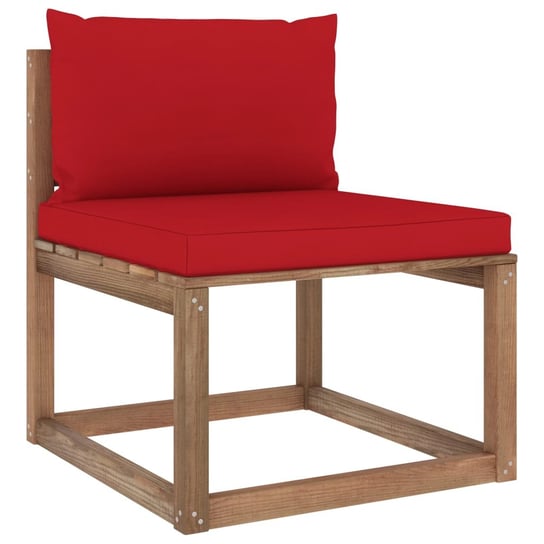 Sofa ogrodowa z palet 60x64x70 cm, brązowa/czerwon Zakito Europe