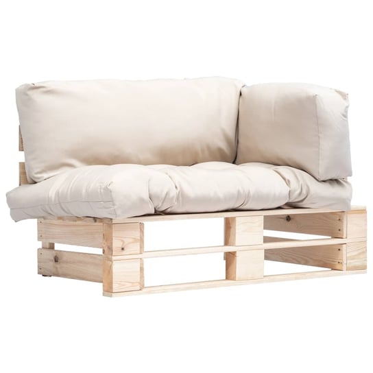 Sofa ogrodowa z palet VIDAXL, piaskowe poduszki, 110x66x65 cm vidaXL