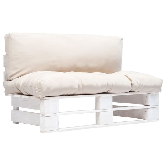 Sofa ogrodowa z palet VIDAXL, piaskowe poduszki, 110x66x65 cm vidaXL