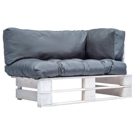 Sofa ogrodowa z palet VIDAXL, szare poduszki, 110x66x65 cm vidaXL