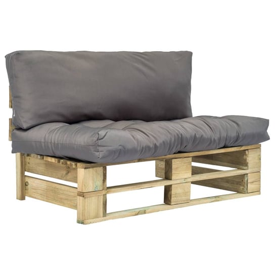 Sofa ogrodowa z palet z szarymi poduszkami VIDAXL, 110x66x65 cm vidaXL