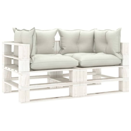 Sofa ogrodowa z paletą, drewno sosnowe, beżowo-bia / AAALOE Inna marka