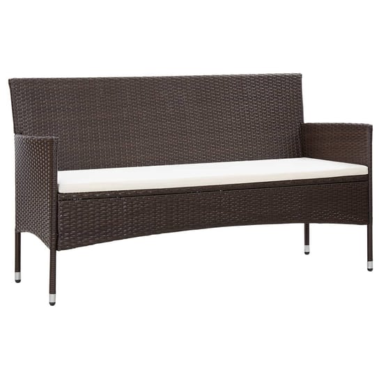 Sofa ogrodowa z poduszkami VIDAXL, brązowa, 3-osobowa, 155x58x81 cm vidaXL