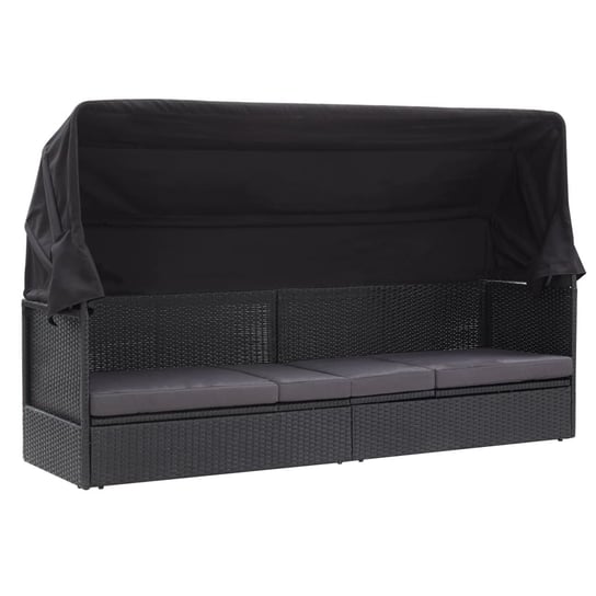 Sofa ogrodowa z zadaszeniem VIDAXL, czarna, 205x62x124 cm vidaXL