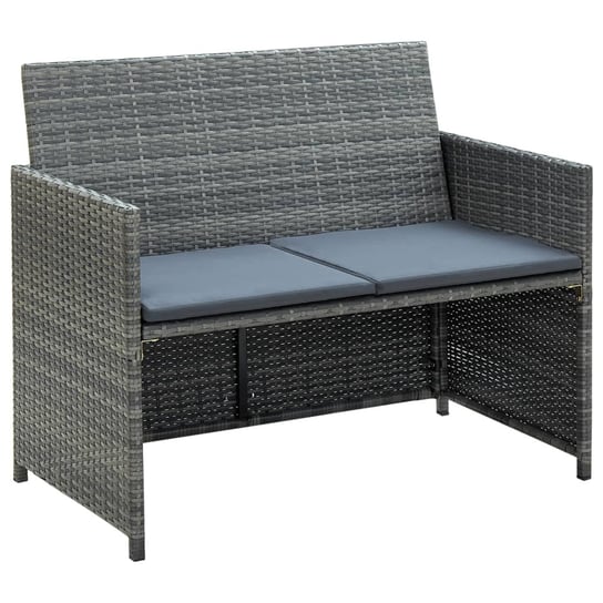 Sofa polirattanowa 2-osobowa, szara, 100x56x85 cm Zakito Europe