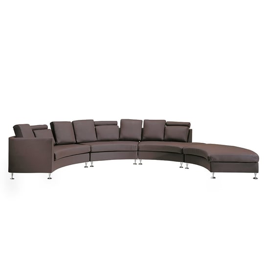 Sofa półokrągła BELIANI Rotunde, brązowa, 76x448x236 cm Beliani