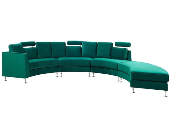 Sofa półokrągła modułowa welurowa zielona ROTUNDE Beliani