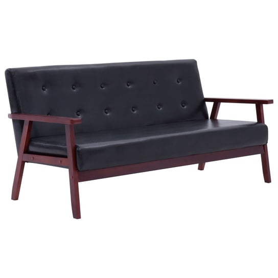 Sofa retro 3-osobowa czarna 158x67x73,5 cm Zakito Europe