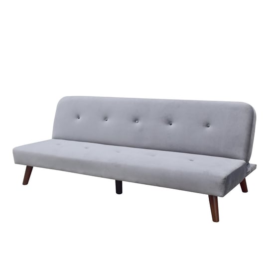 Sofa RINKO sofa 3-osobowa, z funkcją spania, welurowa ciemnoszara 195x81x74 cm HOMLA Homla