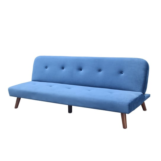 Sofa RINKO sofa 3-osobowa, z funkcją spania, welurowa granatowa 195x81x74 cm HOMLA Homla