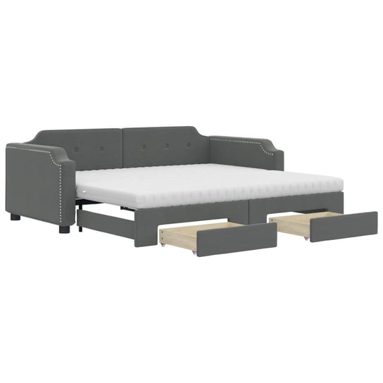 Sofa rozkładana 2-w-1, ciemnoszara, 223x192,5x66,5 Zakito Europe