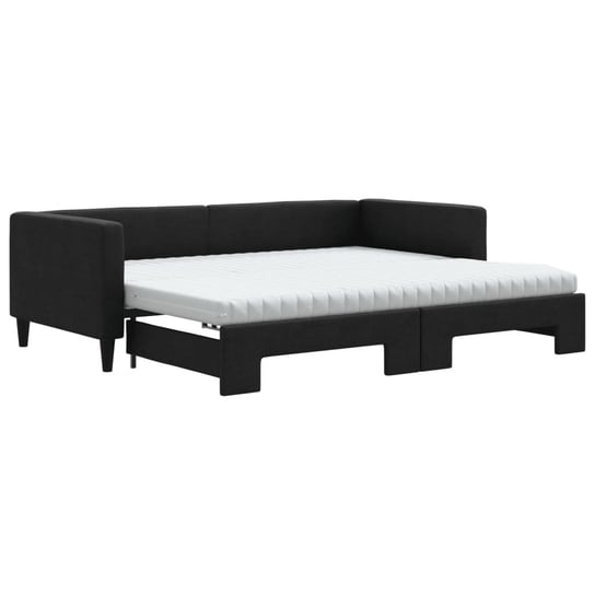 Sofa Rozkładana 2-w-1, Czarna, 223x192,5x68 cm, Ma Zakito Home