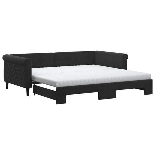 Sofa rozkładana 2w1 czarna 229x110x68cm, materac p Inna marka