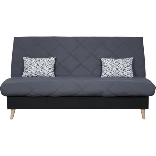 Sofa rozkładana 3-osobowa DAKOTA - Szara tkanina - Dł. 189 x gł. 94 x wys. 100 cm - Łóżko 120x190 cm - Wyprodukowano we Francji - DUNLOPILLO Inna marka