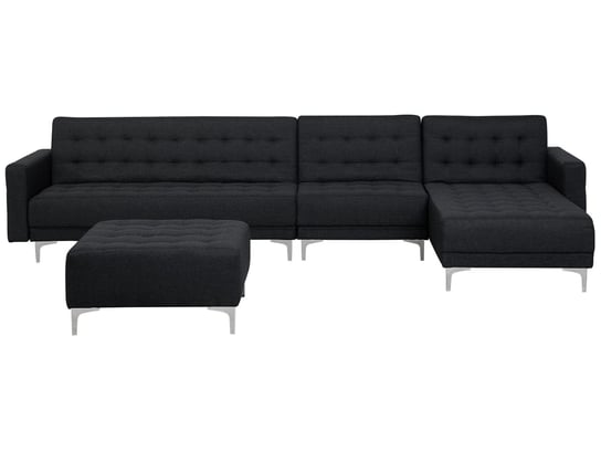 Sofa rozkładana BELIANI Aberdeen, modułowa lewostronna, otomana, grafitowa, 83x347x168 cm Beliani