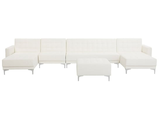 Sofa rozkładana BELIANI Aberdeen XXL, otomana, biała, 83x428x168 cm Beliani