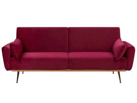 Sofa rozkładana BELIANI Eina, ciemnoczerwona, 86x210x81 cm Beliani
