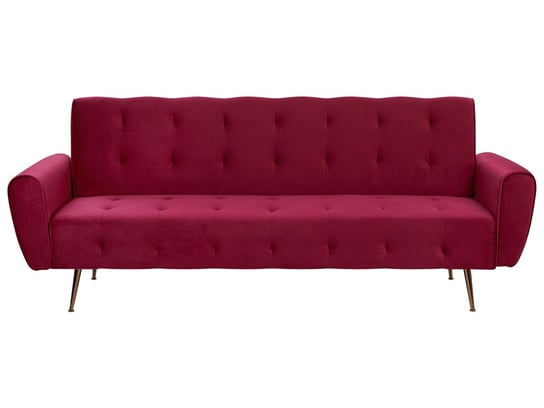 Sofa rozkładana BELIANI Selnes, ciemnoczerwona, 85x212x84 cm Beliani
