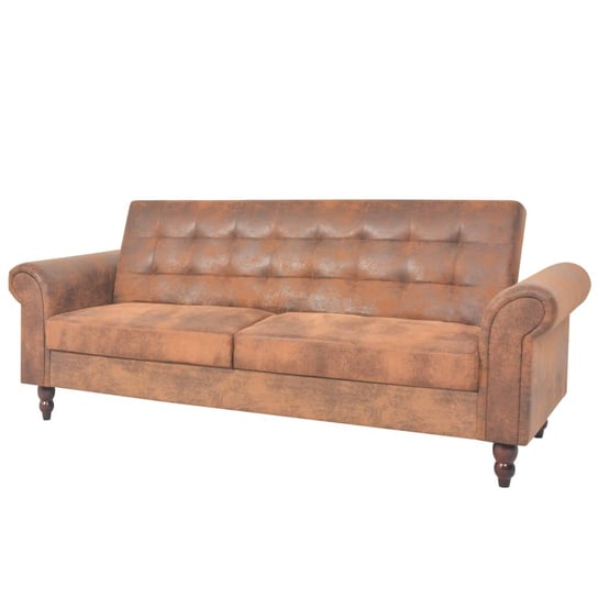 Sofa rozkładana Chesterfield 2-osobowa, brązowa, 1 Zakito Europe
