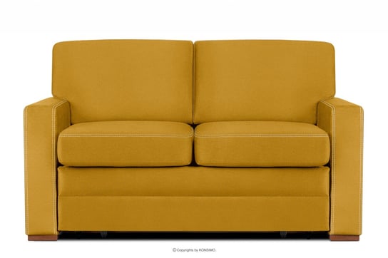 Sofa rozkładana do przodu z wygodnym wysokim oparciem żółta EMBER Konsimo