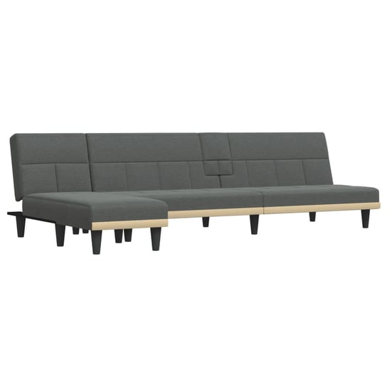 Sofa rozkładana L, ciemnoszara, 255x140x70 cm, tka vidaXL